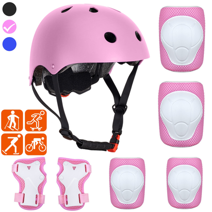 Kids 7-Piece Safety Helmet and Pad Set