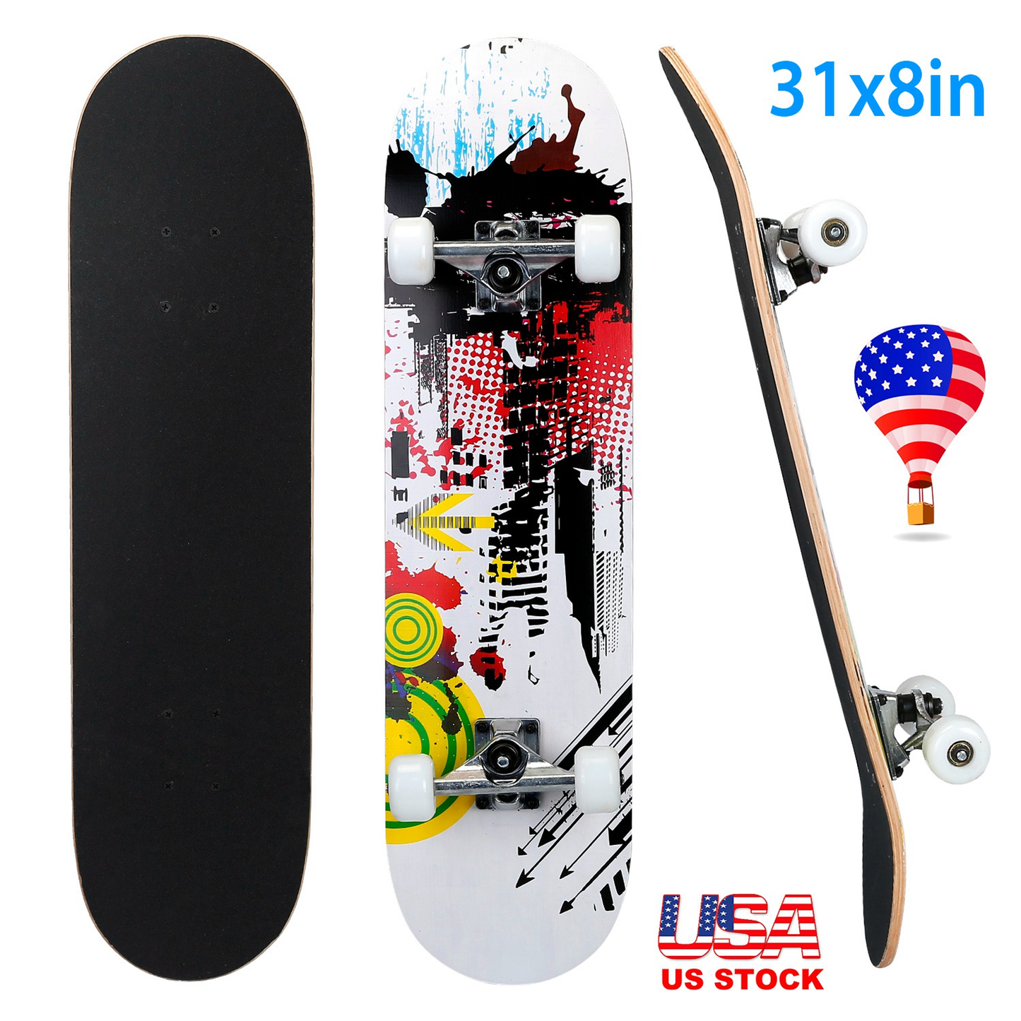 31 x 8 in Complete Standard Skateboard
