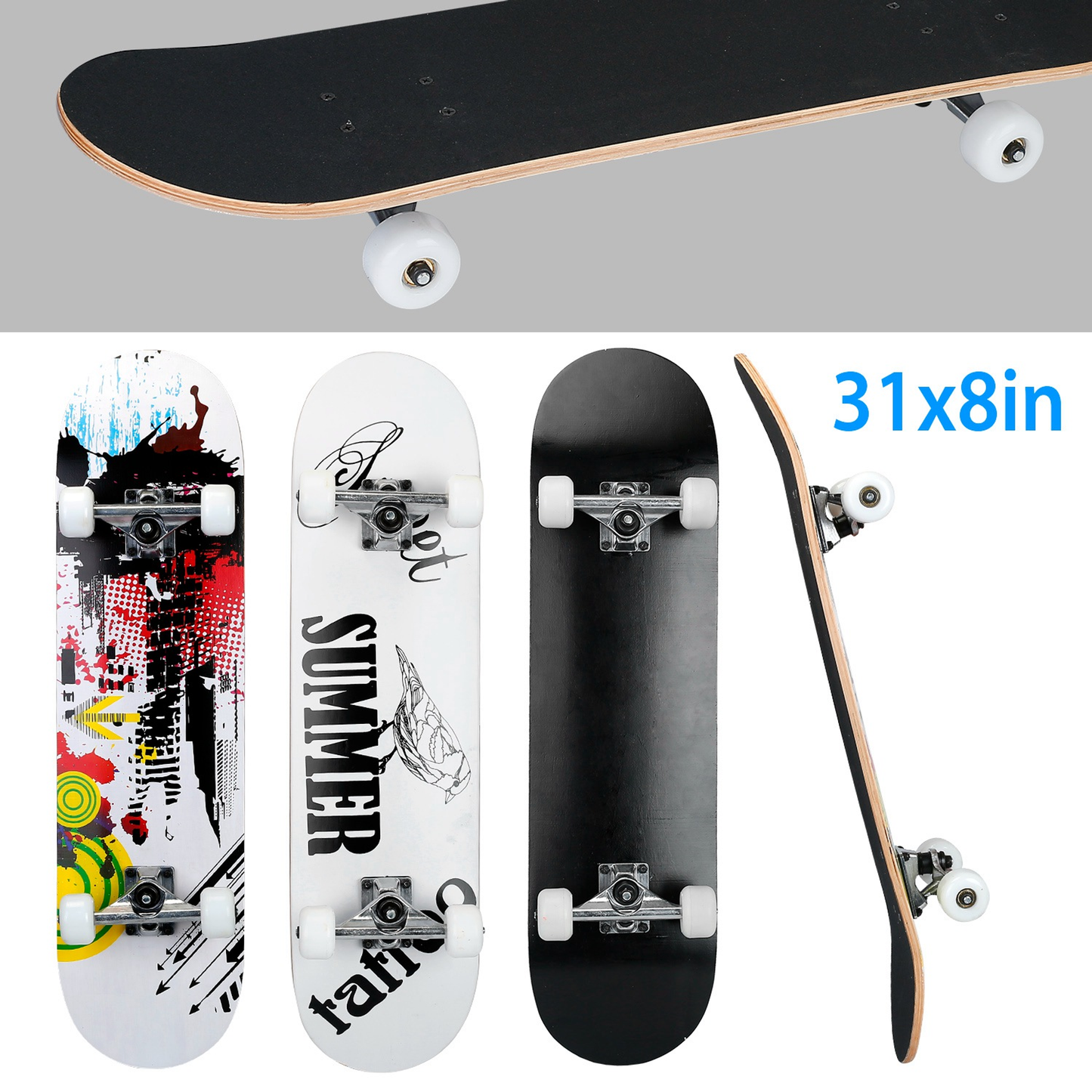 31 x 8 in Complete Standard Skateboard