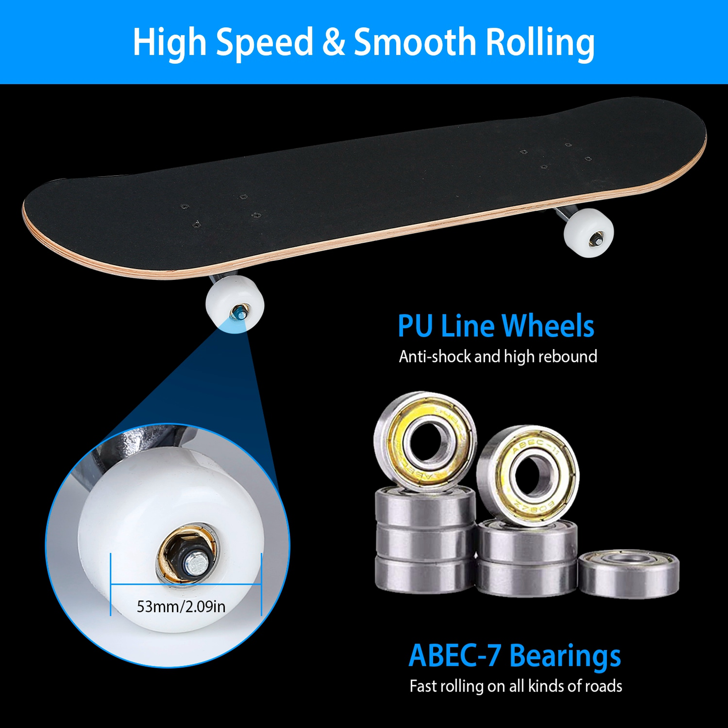31 x 8 in Complete Standard Skateboard