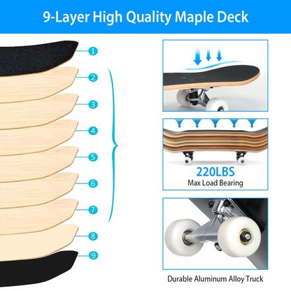 31 x 8 in Complete Standard Skateboard