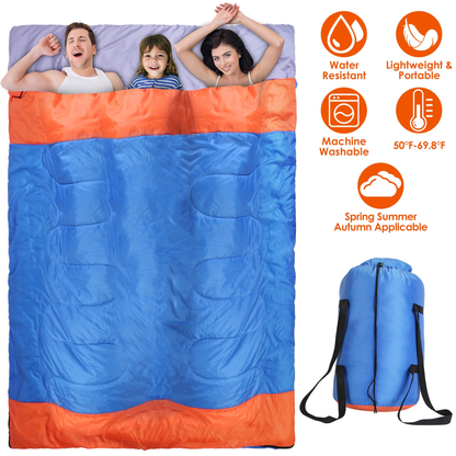 3-Person Water-Resistant Camping Sleeping Bag