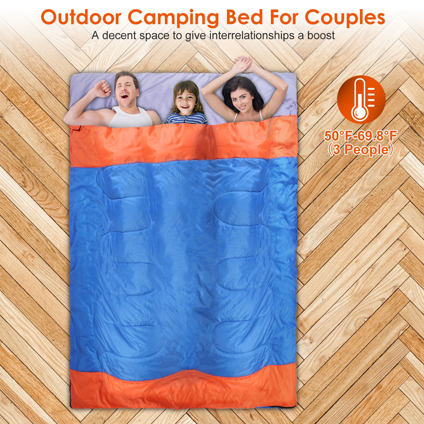 3-Person Water-Resistant Camping Sleeping Bag
