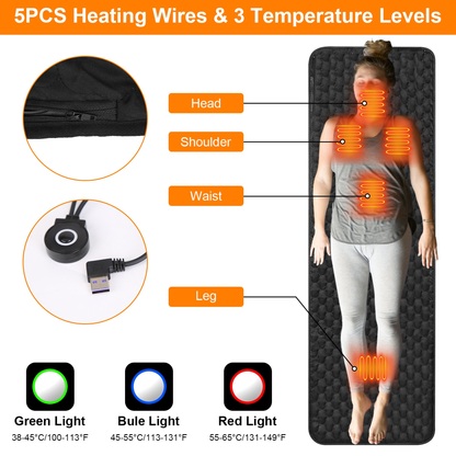 USB Heated Sleeping Bag Liner (Grey)