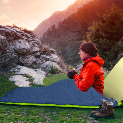 3-Season Camping Sleeping Bag, Navy Blue