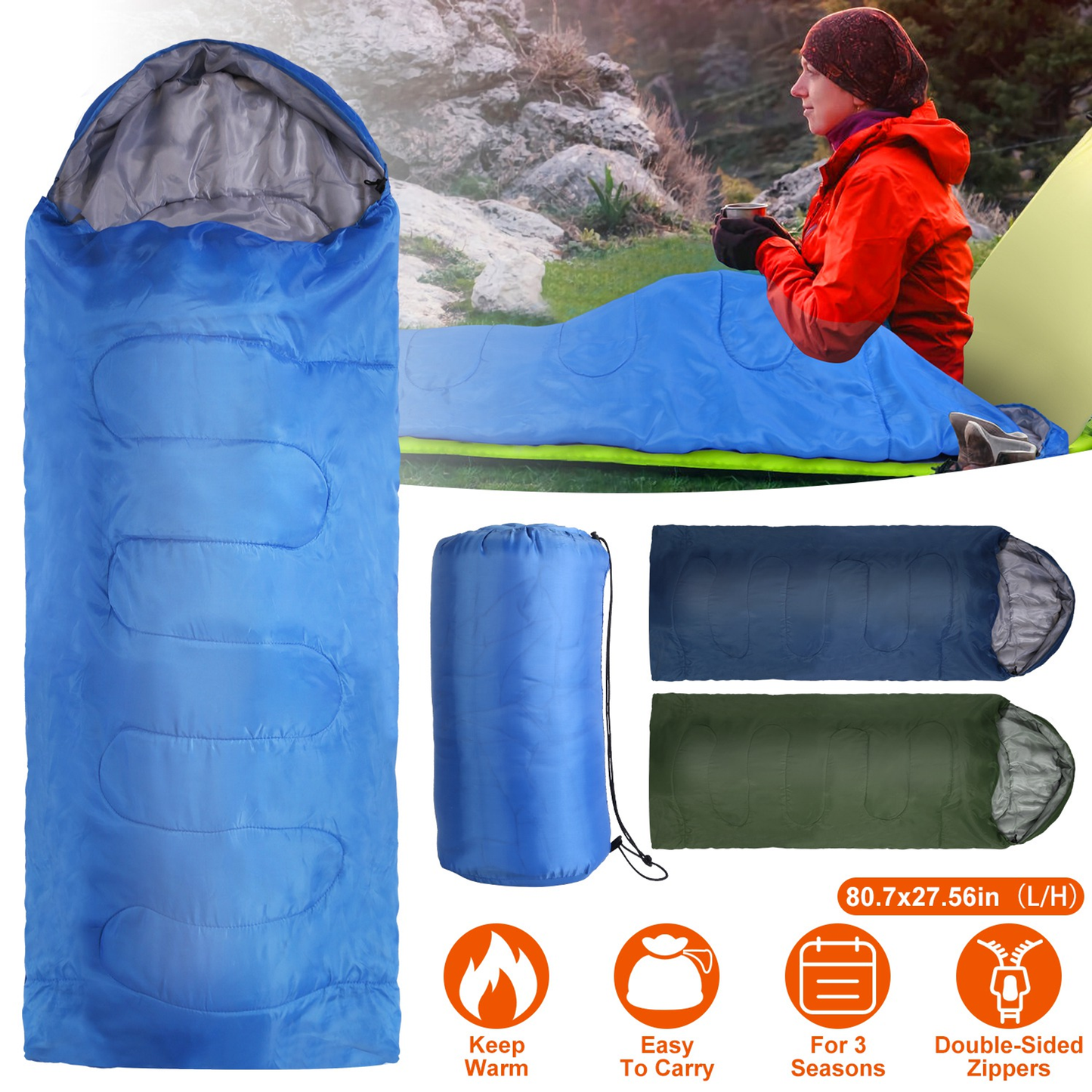 3-Season Camping Sleeping Bag