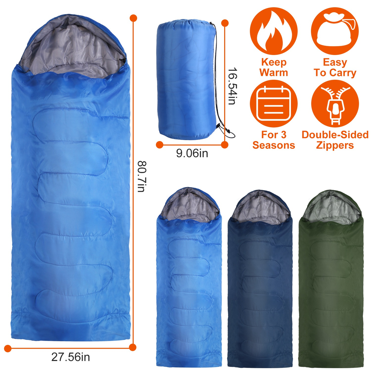 3-Season Camping Sleeping Bag