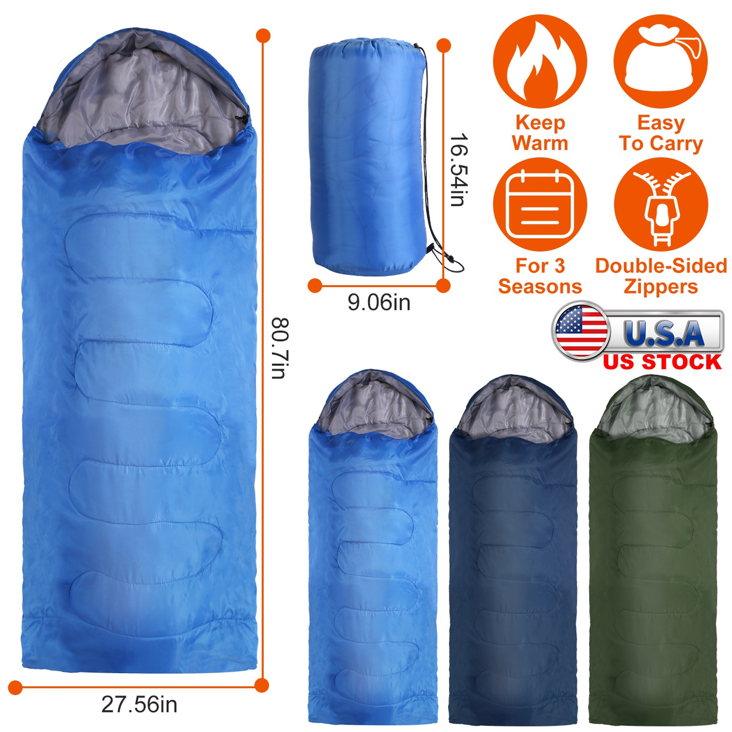 3-Season Camping Sleeping Bag