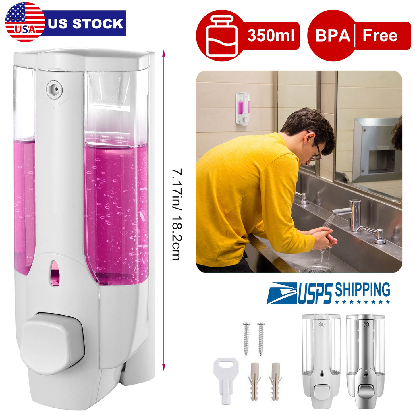 Wall-Mount Soap Dispenser 350ml