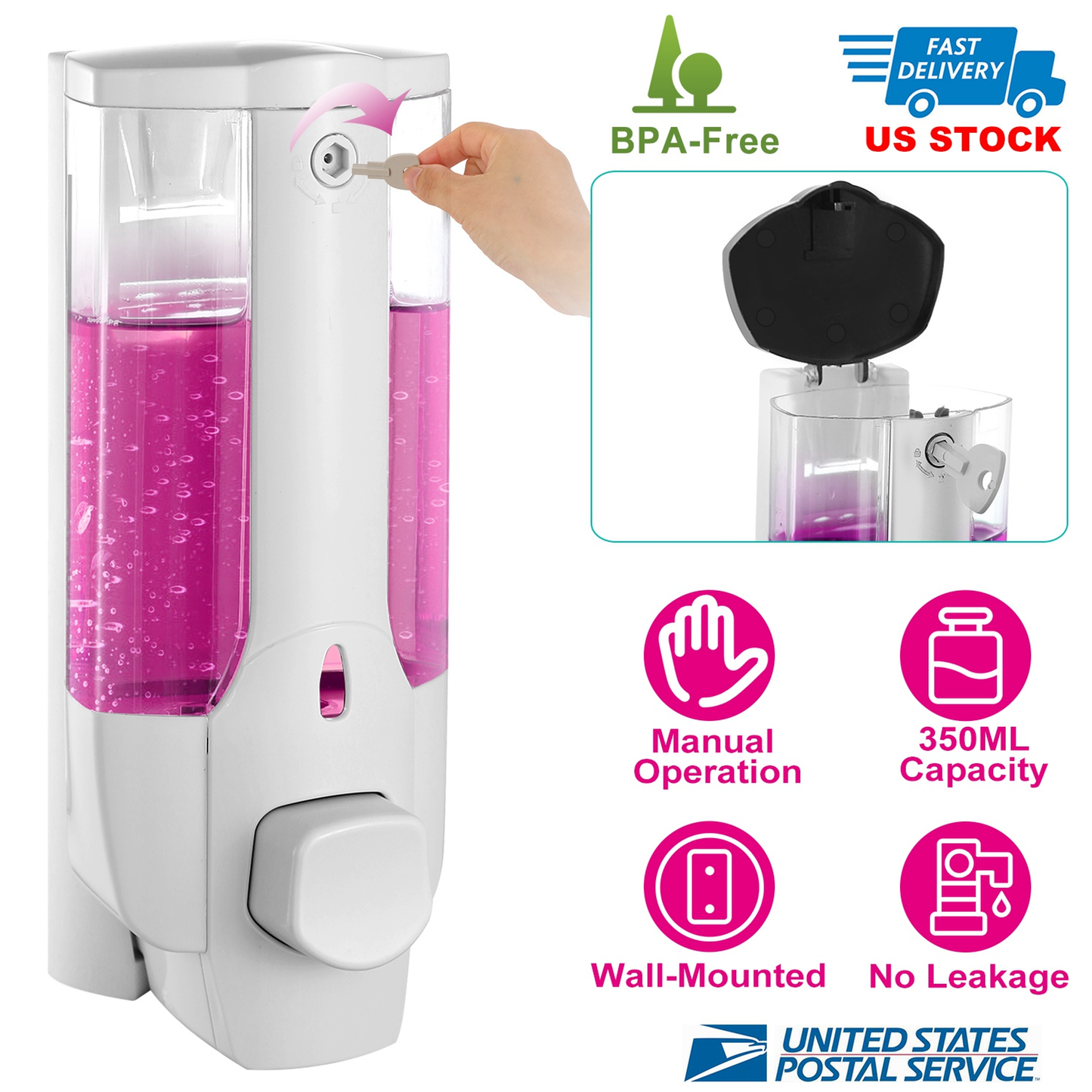 Wall-Mount Soap Dispenser 350ml