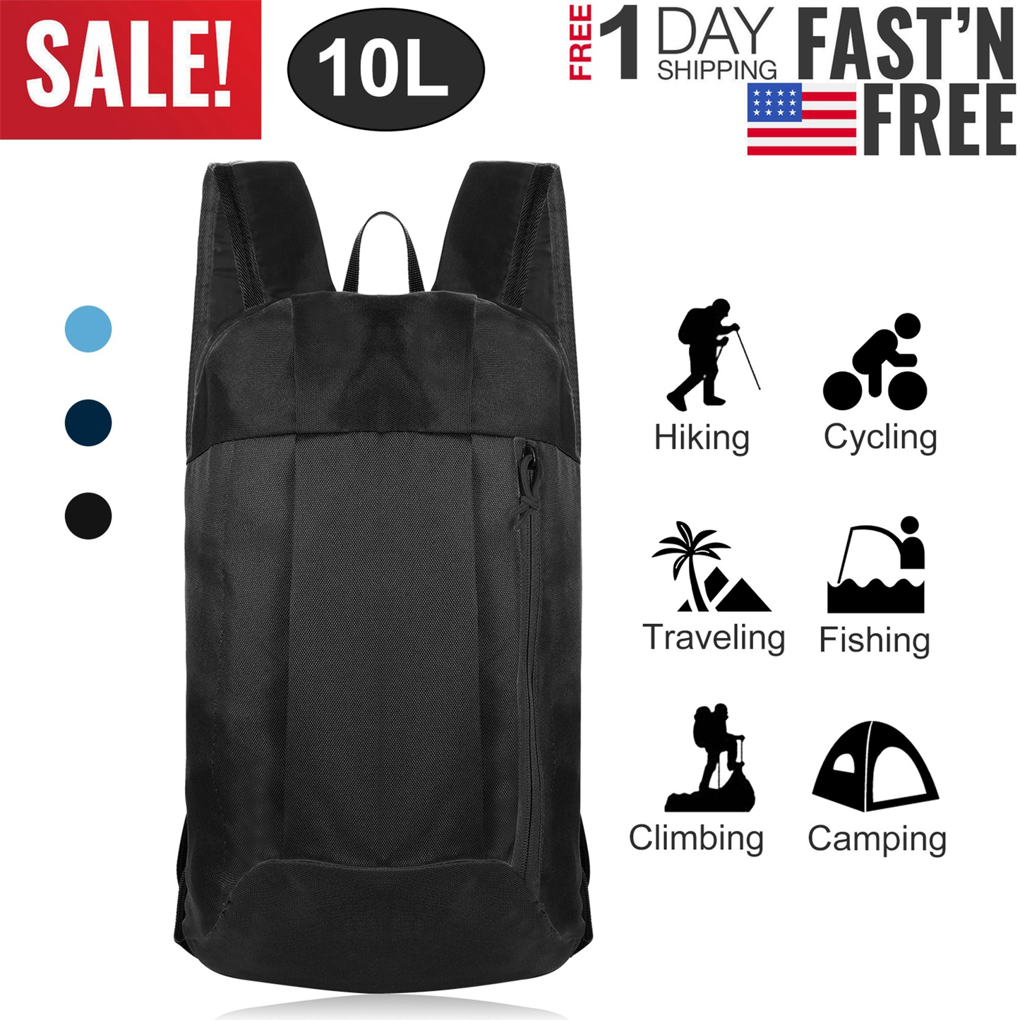 10L Lightweight Outdoor Sport Backpack