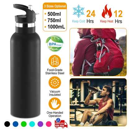 Insulated Stainless Steel Sports Water Bottle