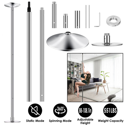 Spinning and Static Dance Pole 45mm for Fitness