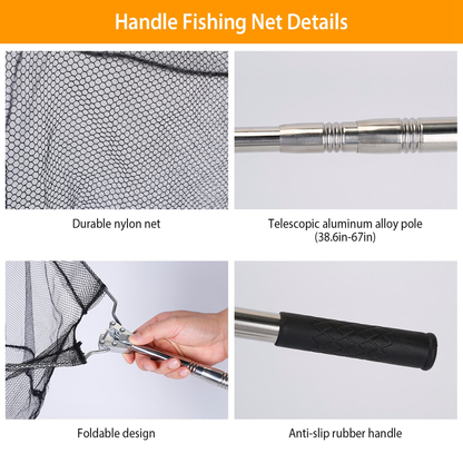 Foldable Fish Landing Net with Telescopic Handle
