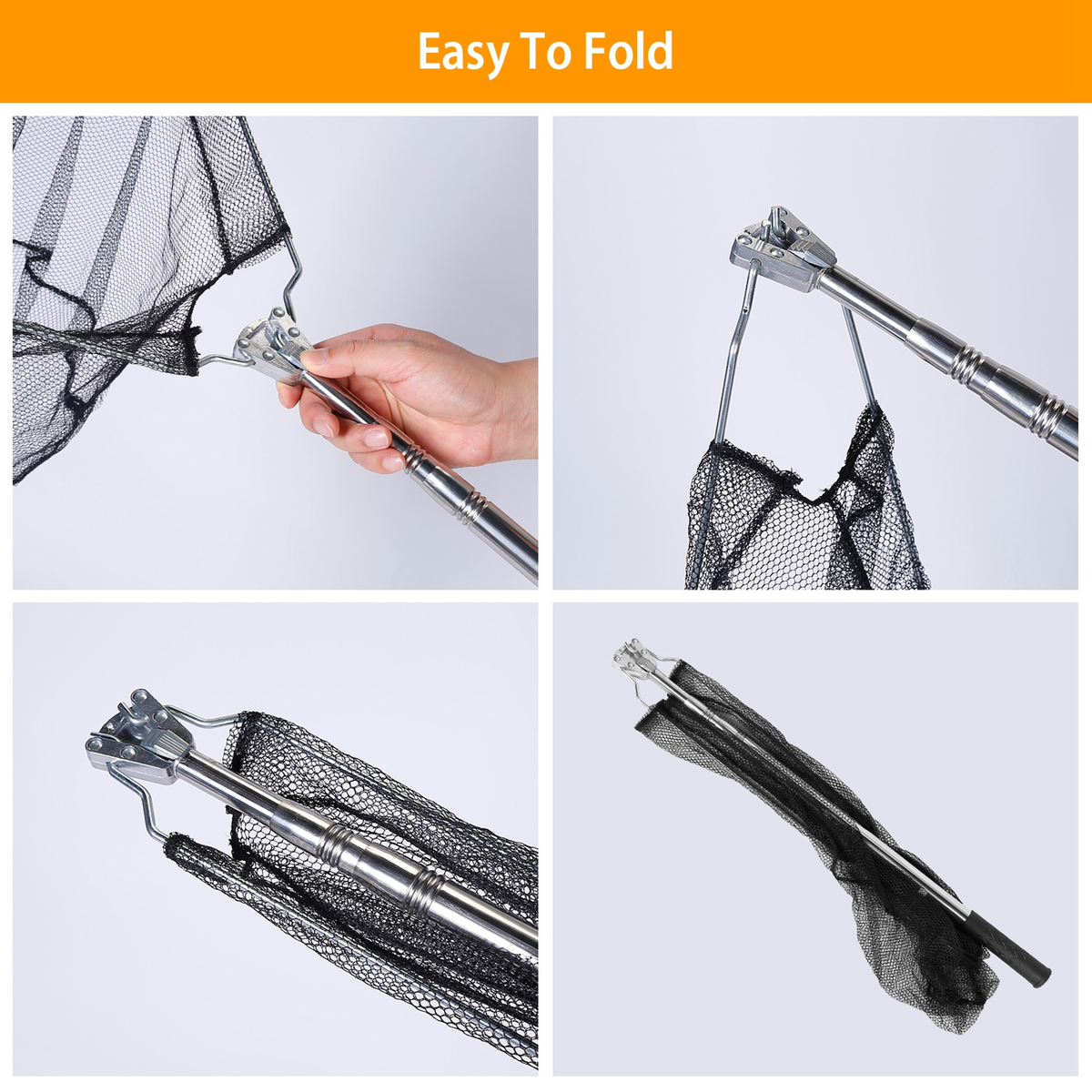 Foldable Fish Landing Net with Telescopic Handle