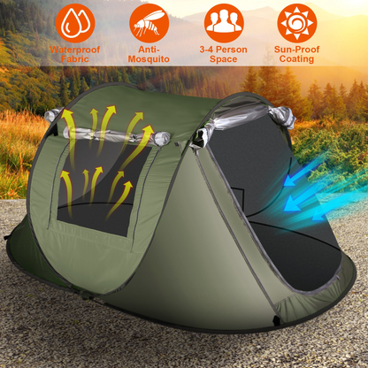 3-4 Person Automatic Pop Up Camping Tent