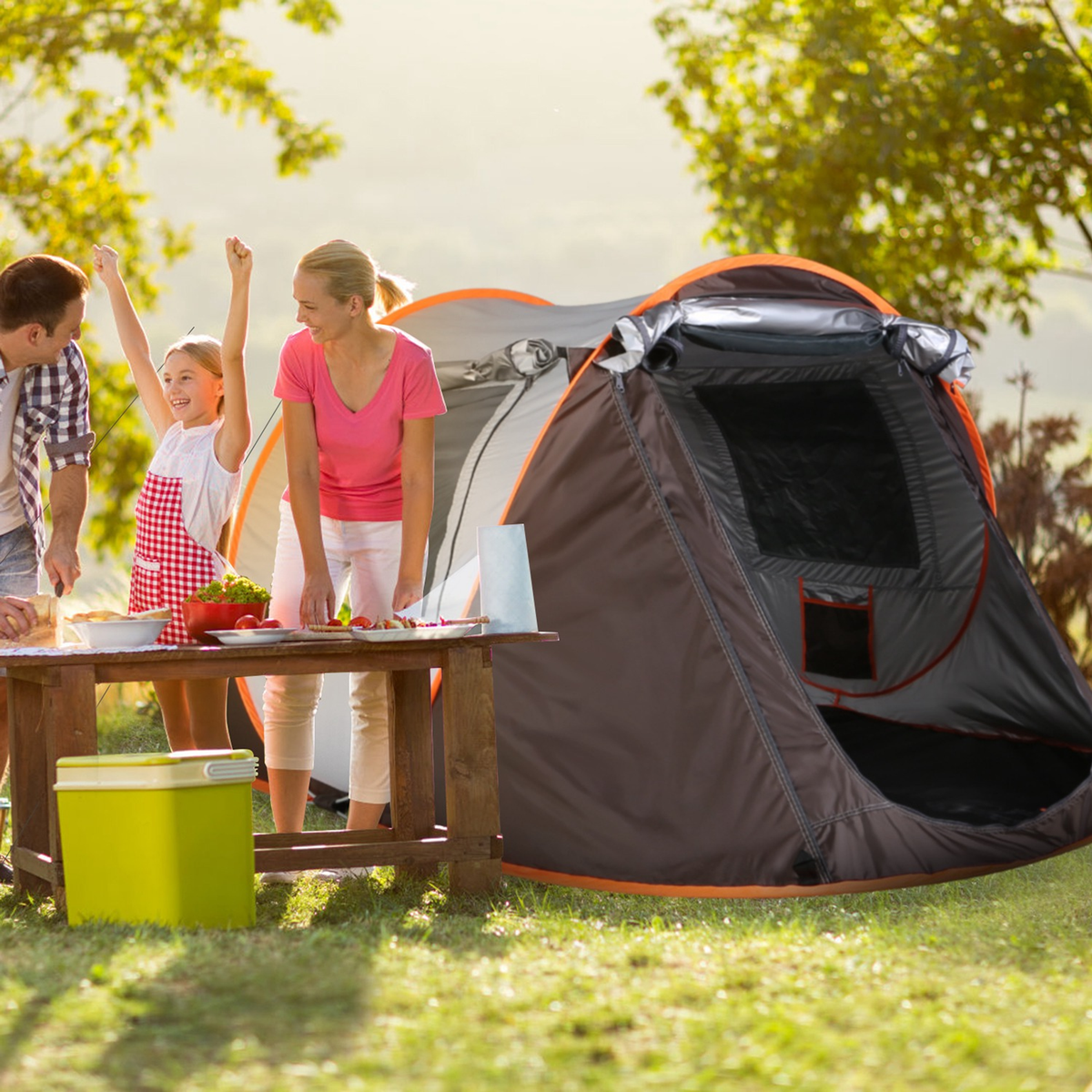 3-4 Person Automatic Pop Up Tent (Khaki)