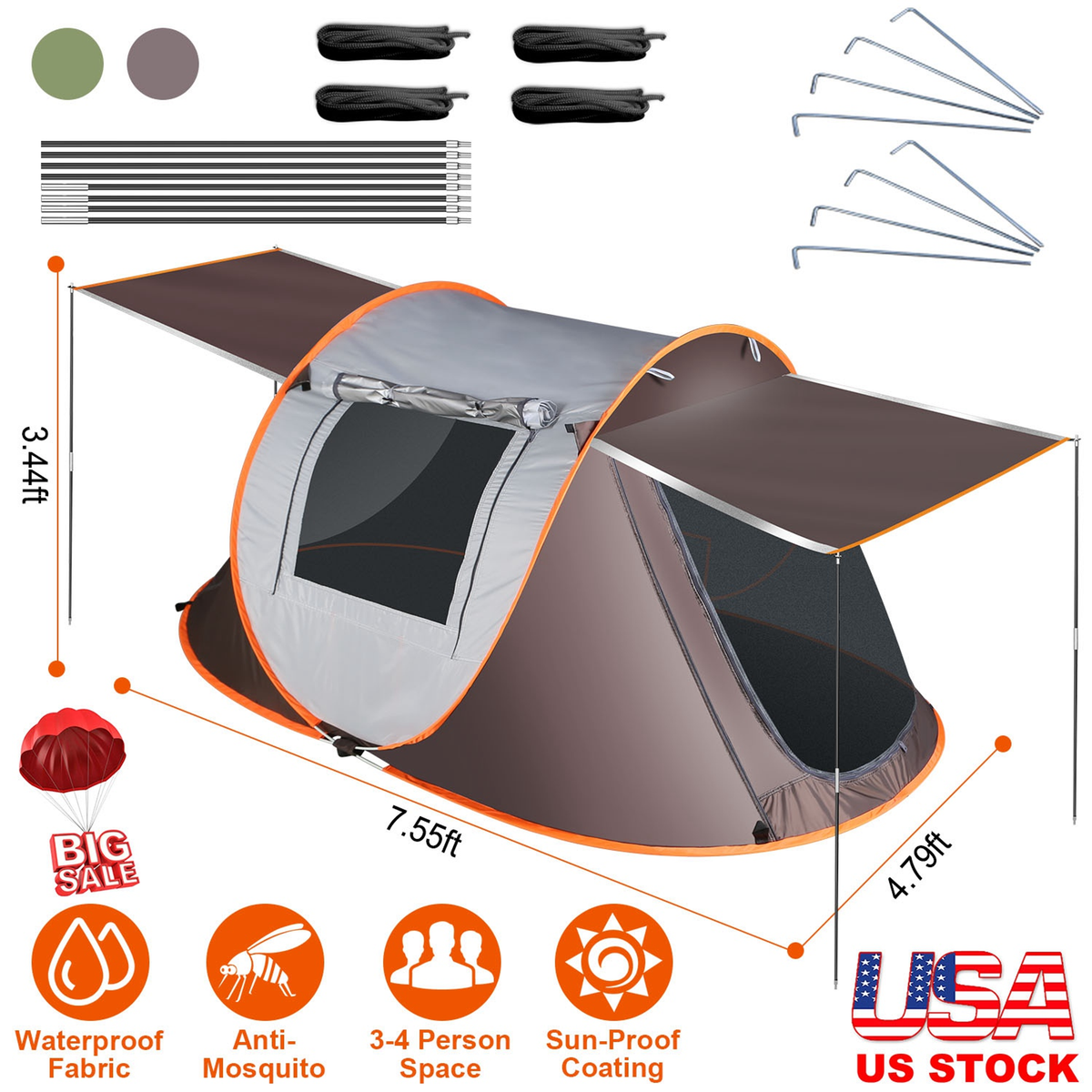 Automatic Pop Up Tent for 3 to 4 People
