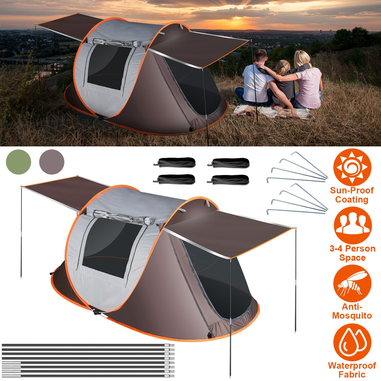 Automatic Pop Up Tent for 3 to 4 People