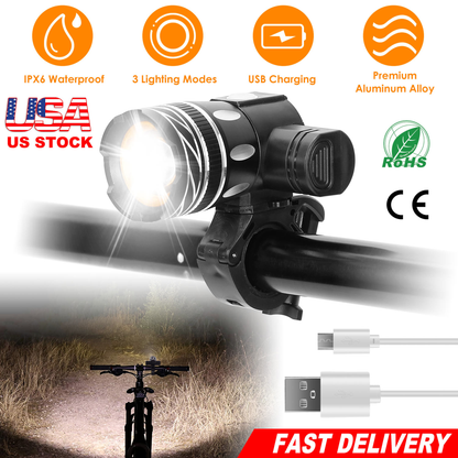 USB Rechargeable LED Bike Headlight
