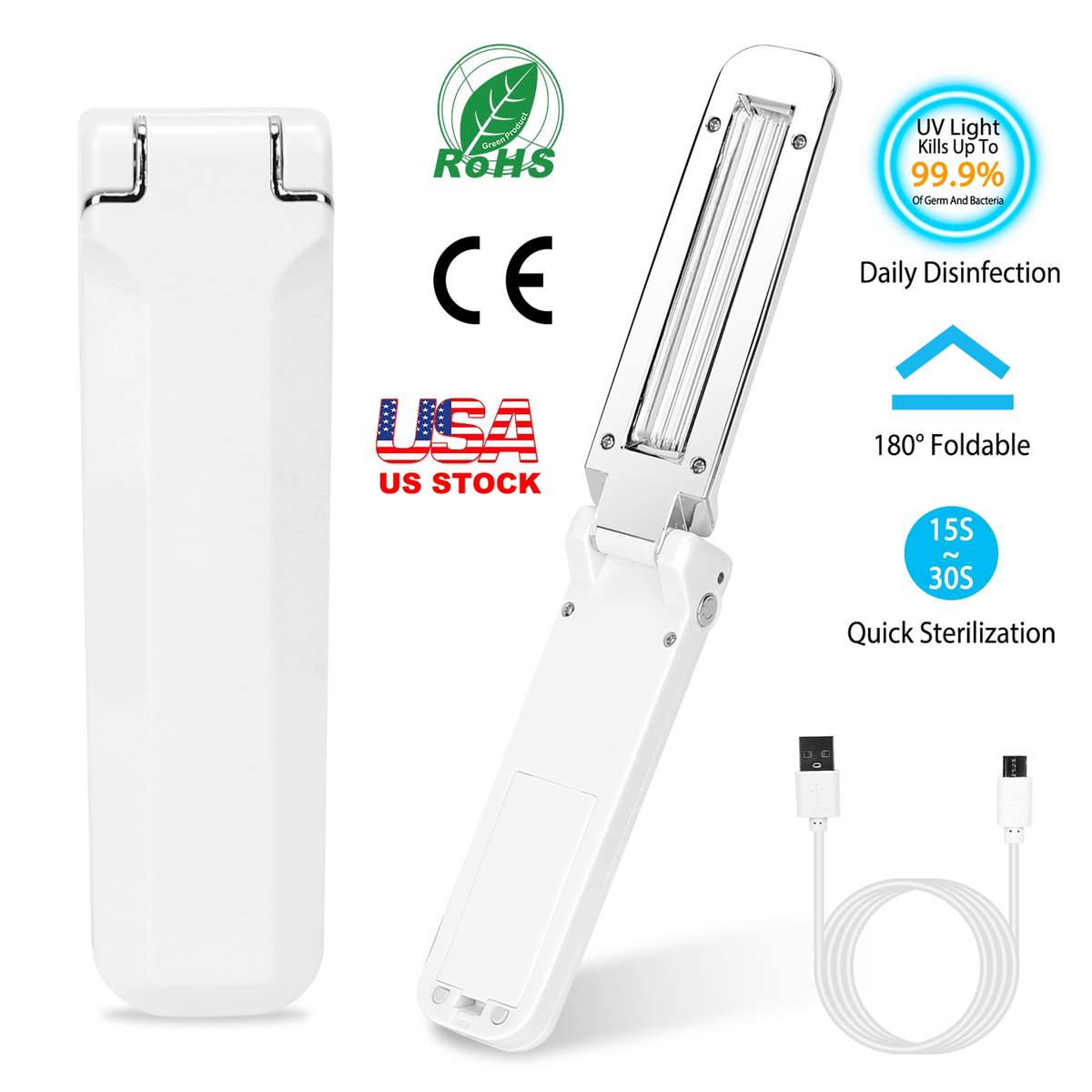 Foldable Handheld UV Sanitizer Light
