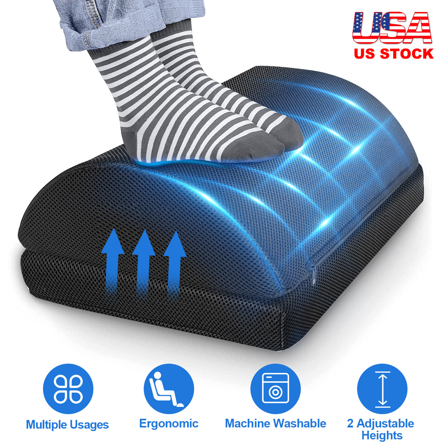 Under-Desk Memory Foam Office Footrest