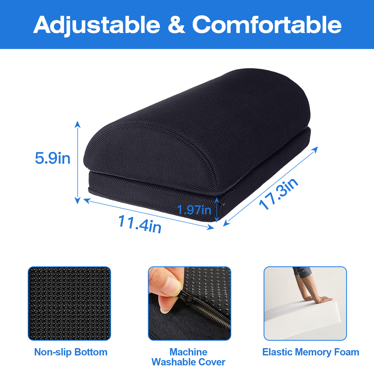 Under-Desk Memory Foam Office Footrest