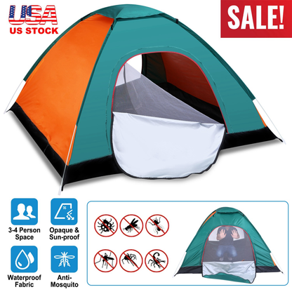 3-4 Person Waterproof Instant Pop-Up Dome Camping Tent