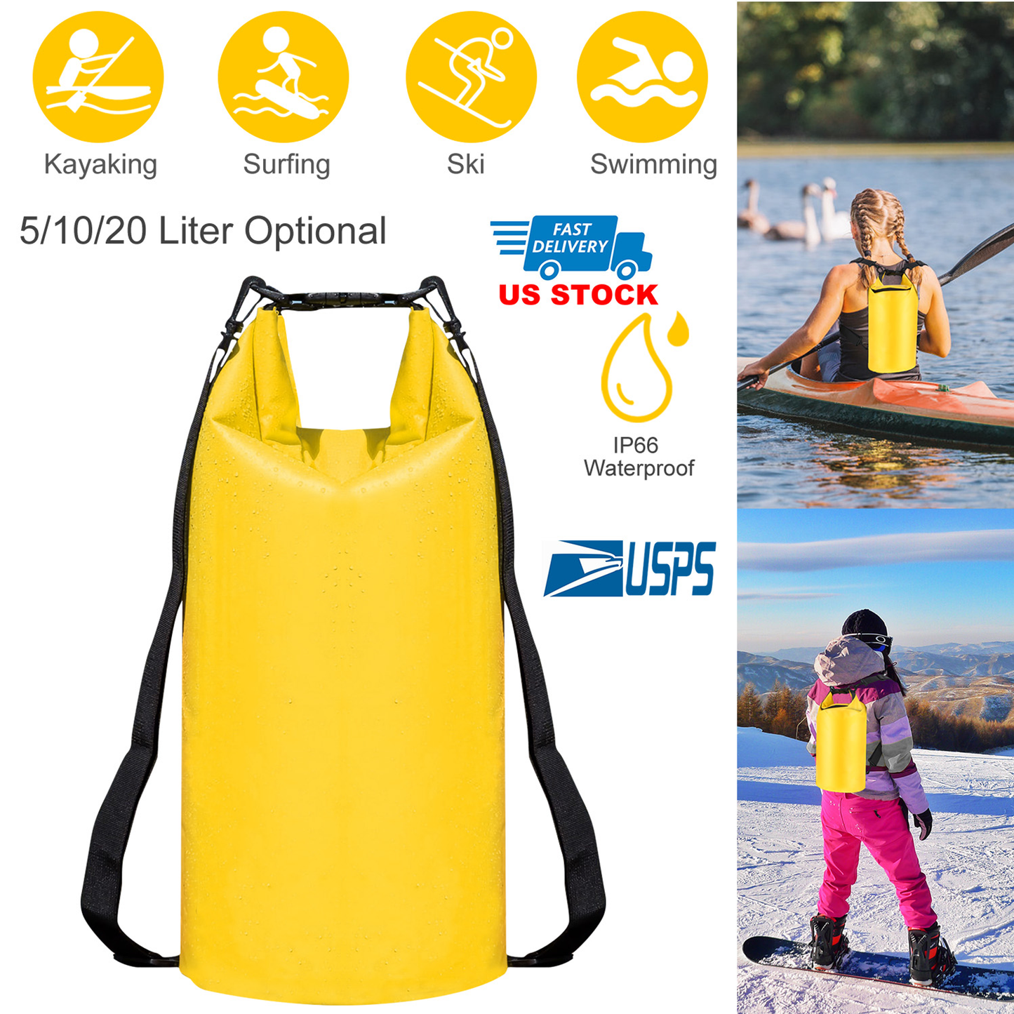5L Waterproof Roll-Top Dry Bag