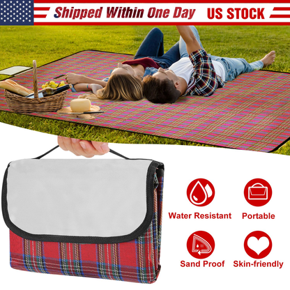 Waterproof Picnic Blanket 60 x 78 in, Blue