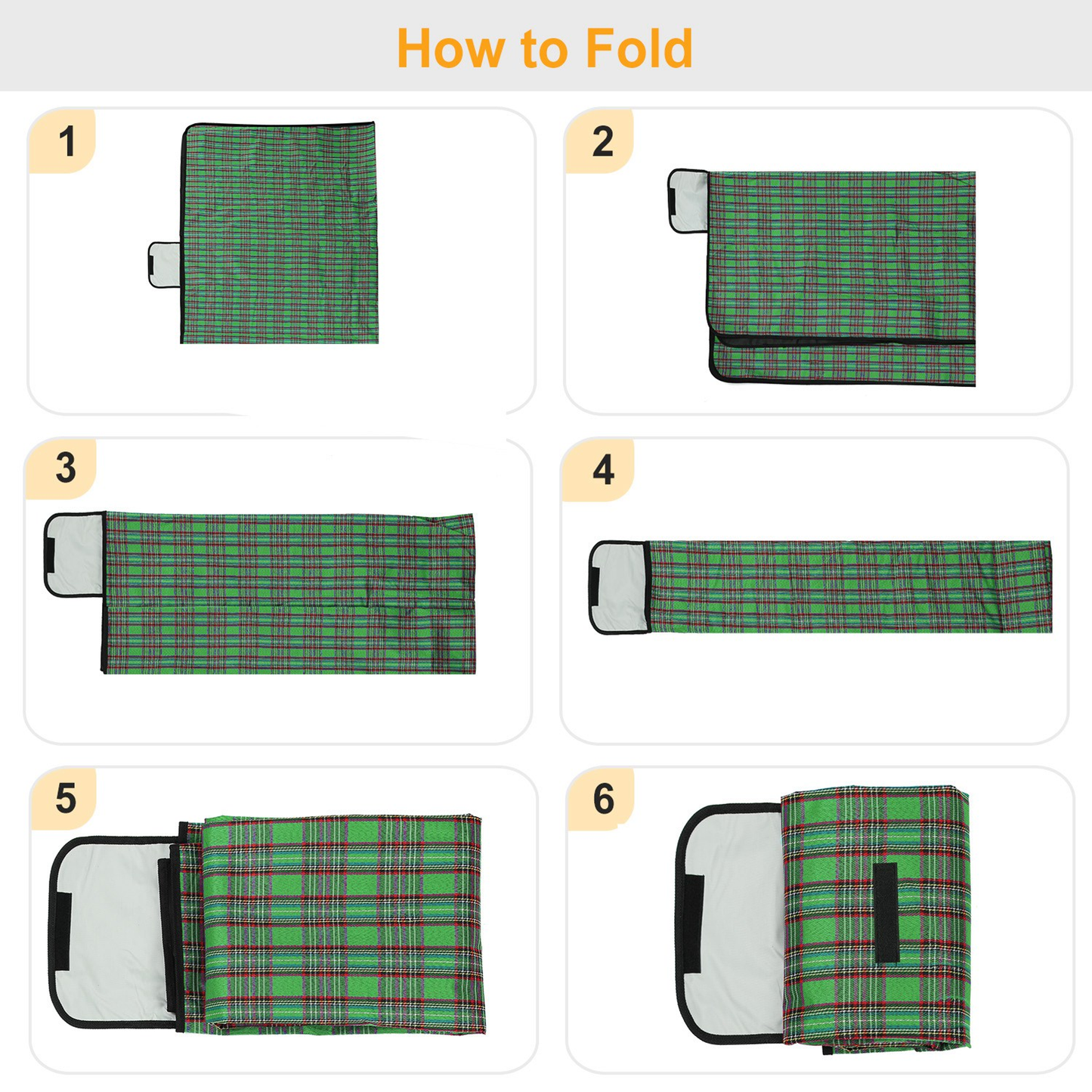 Waterproof Picnic Blanket 60" x 78", Green
