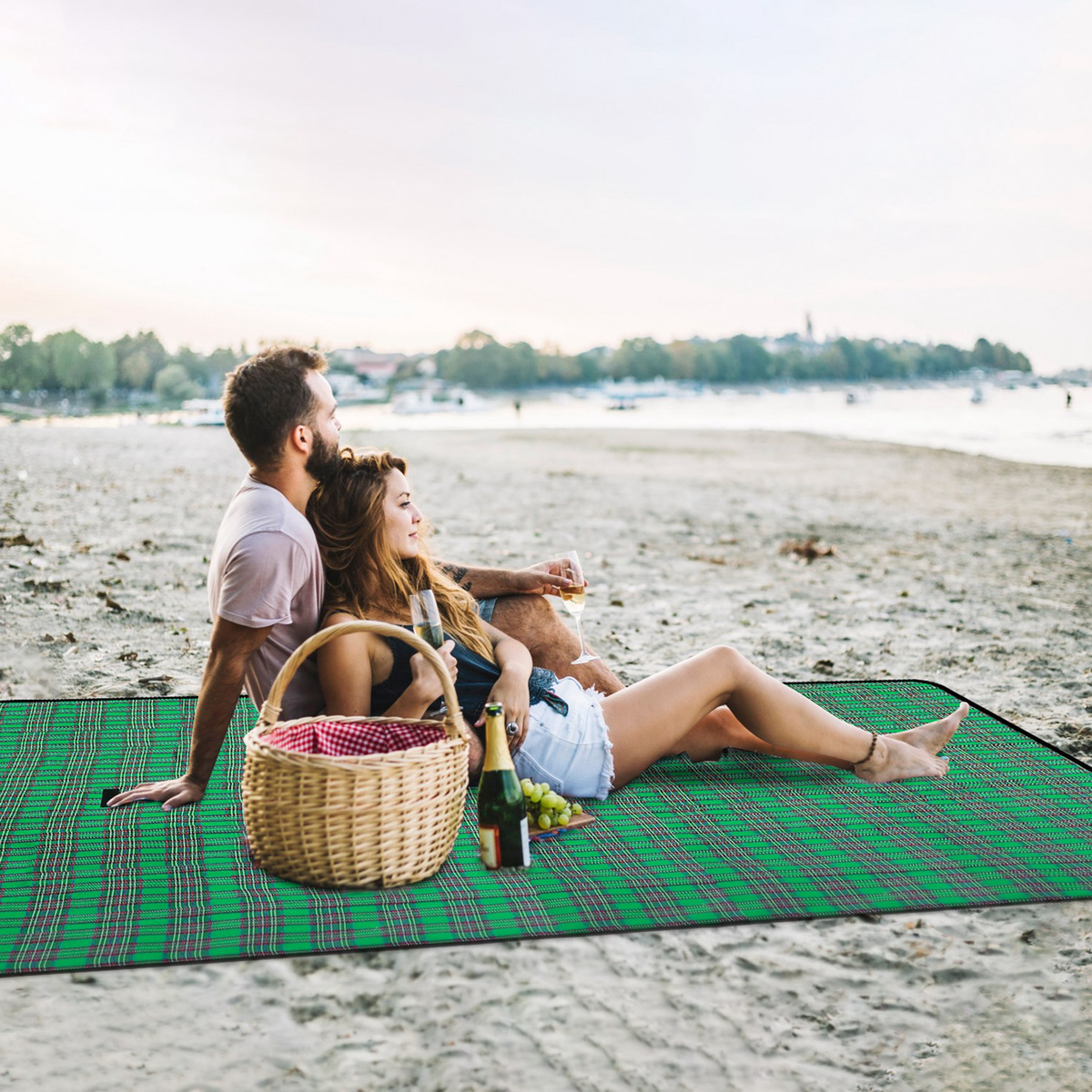Waterproof Picnic Blanket 60" x 78", Green