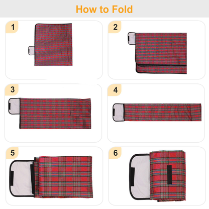 Waterproof Picnic Blanket Handy Mat, 60" x 78"