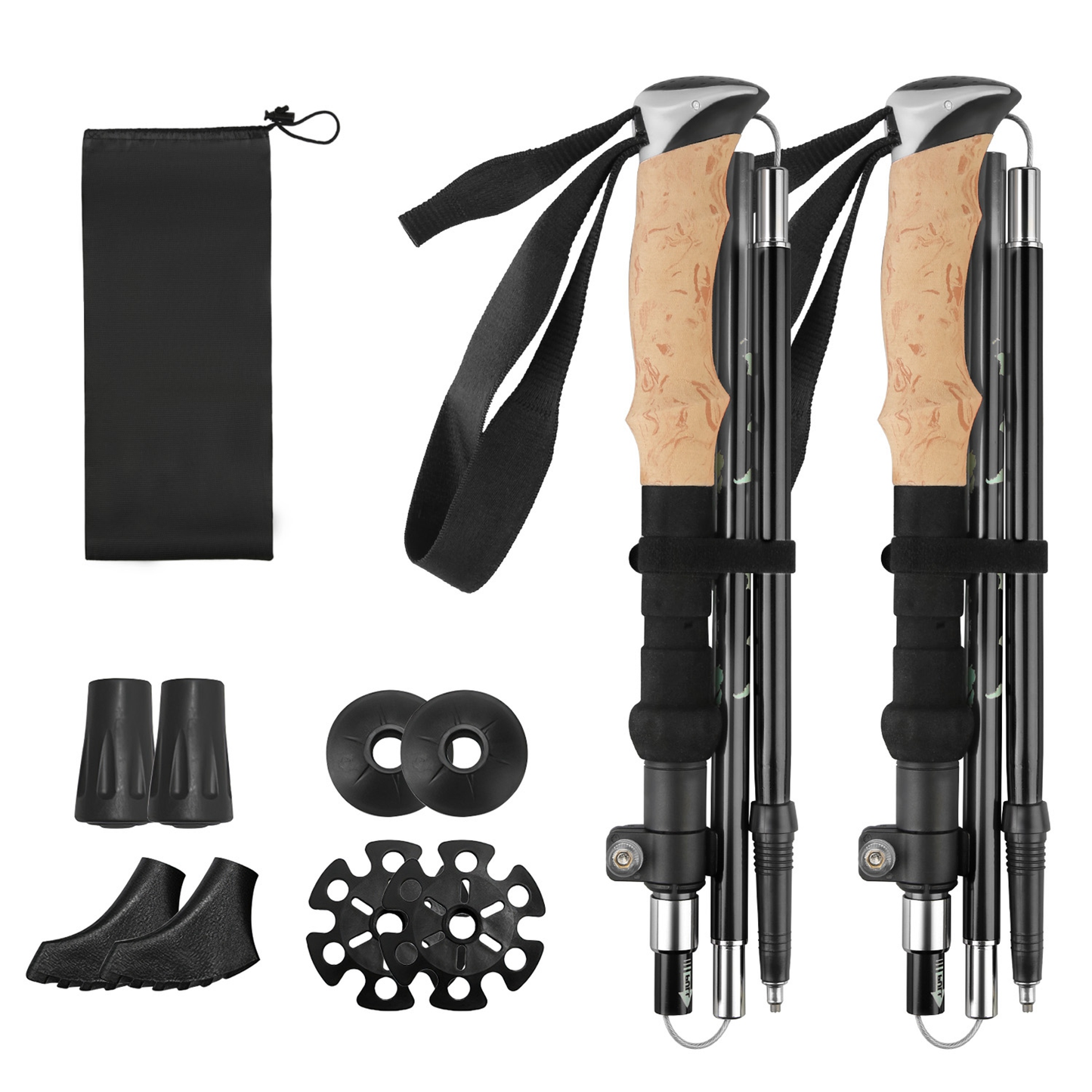 Collapsible Hiking Trekking Poles, 2-Pack