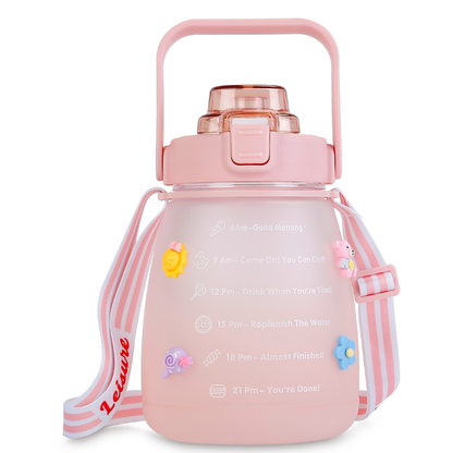 Kawaii 37.2 oz Water Bottle with Retractable Strap