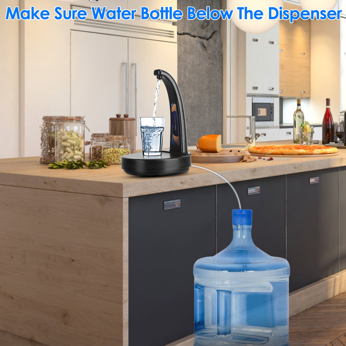 Automatic Touch Water Bottle Dispenser, Black