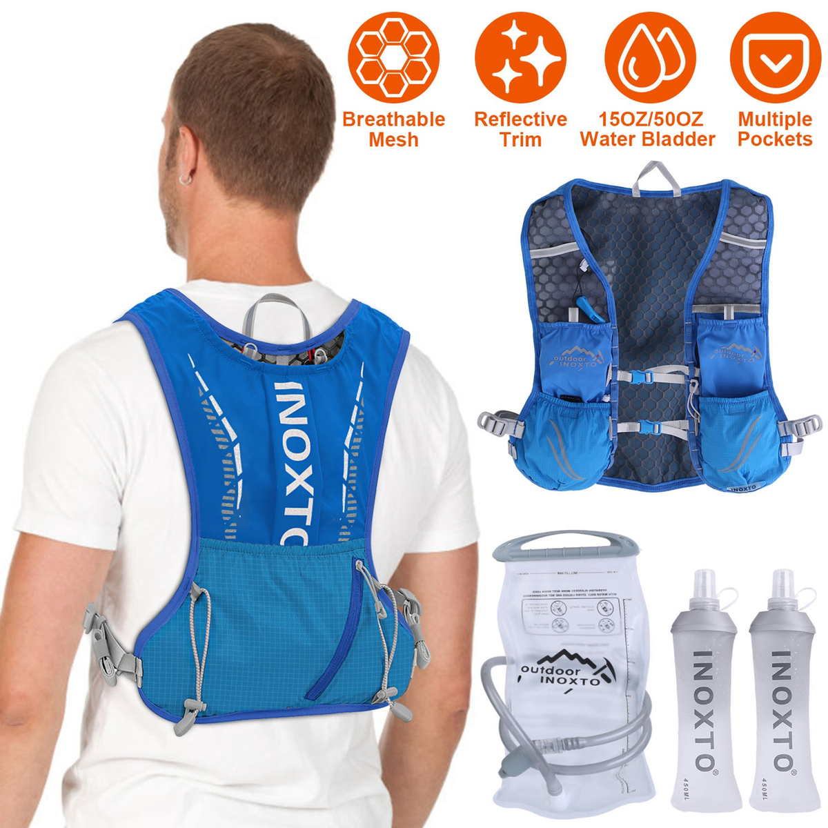 Hydration Vest Running Backpack - Blue
