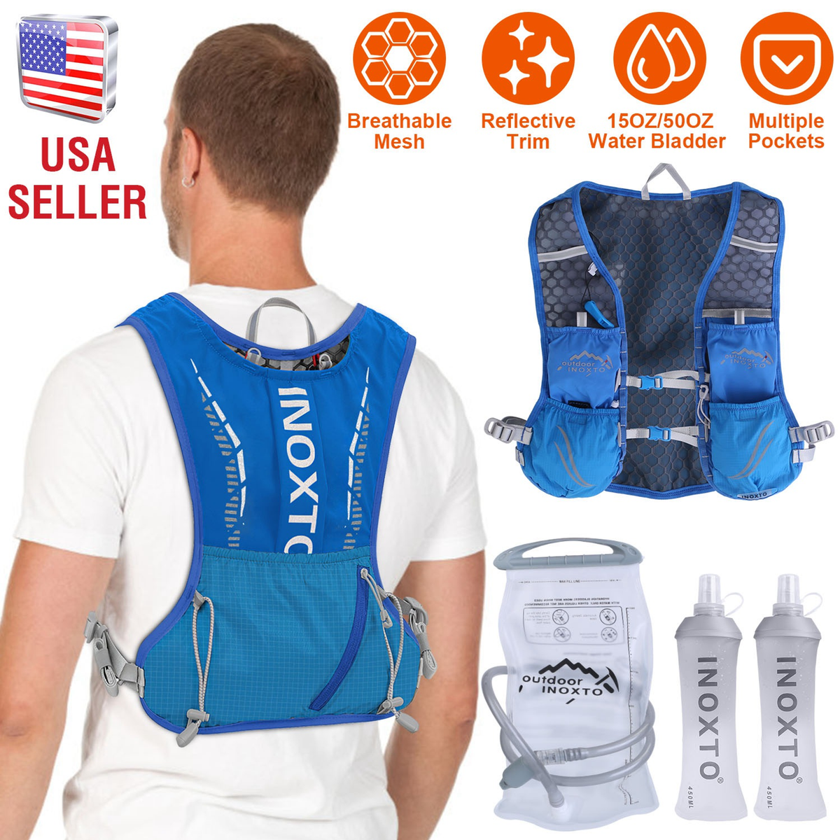Hydration Vest Running Backpack - Blue