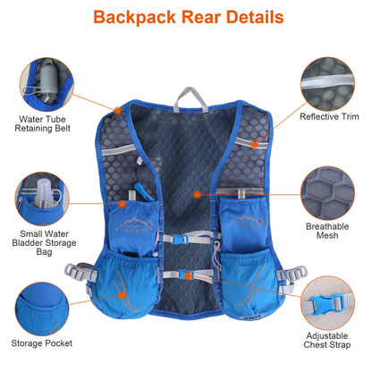 Hydration Vest Running Backpack - Blue