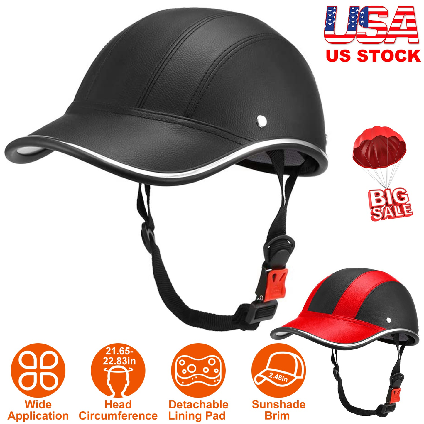 Safety Bicycle Helmet with Adjustable Fit, Black