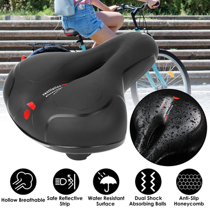 Comfortable Padded Bike Seat with Reflective Strip