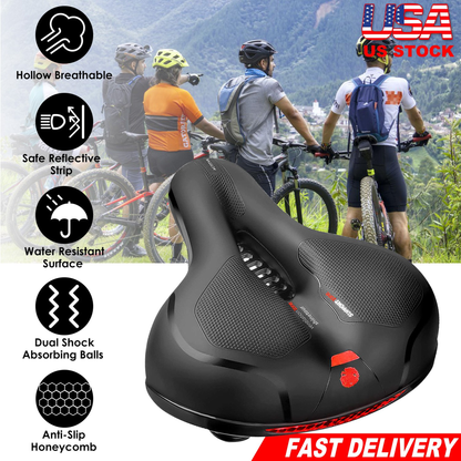 Comfortable Padded Bike Seat with Reflective Strip