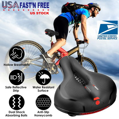 Comfortable Padded Bike Seat with Reflective Strip
