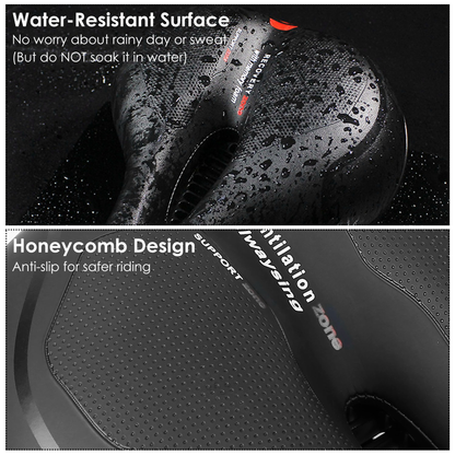 Comfortable Padded Bike Seat with Reflective Strip