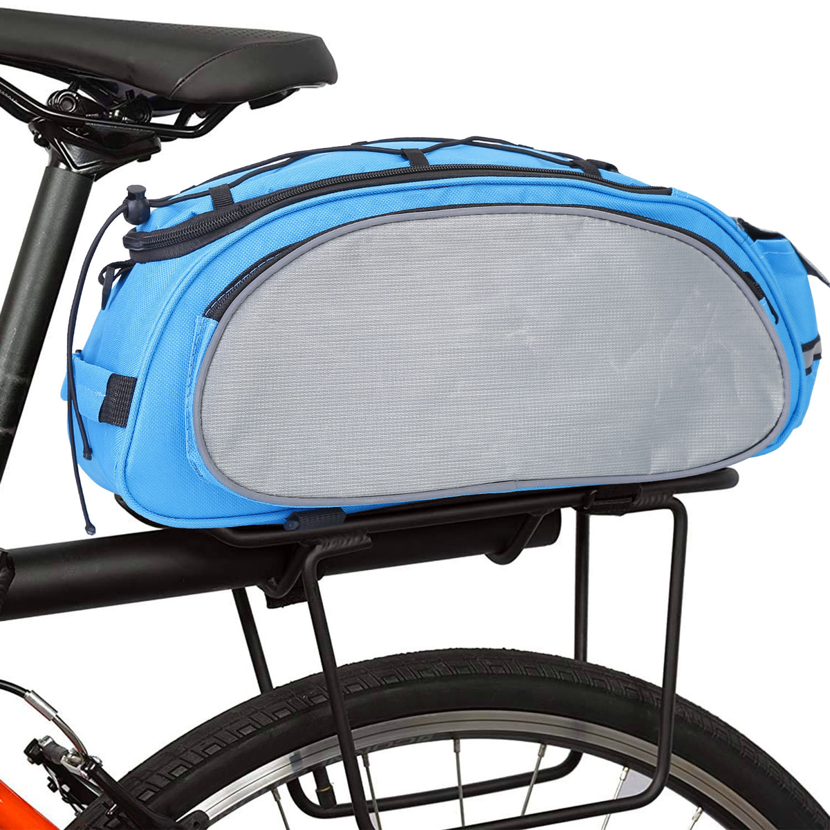 Bicycle Rear Seat Carrier Bag with Reflective Straps