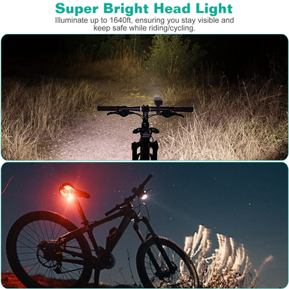 Super Bright Bike Light Set, Head and Tail Lights