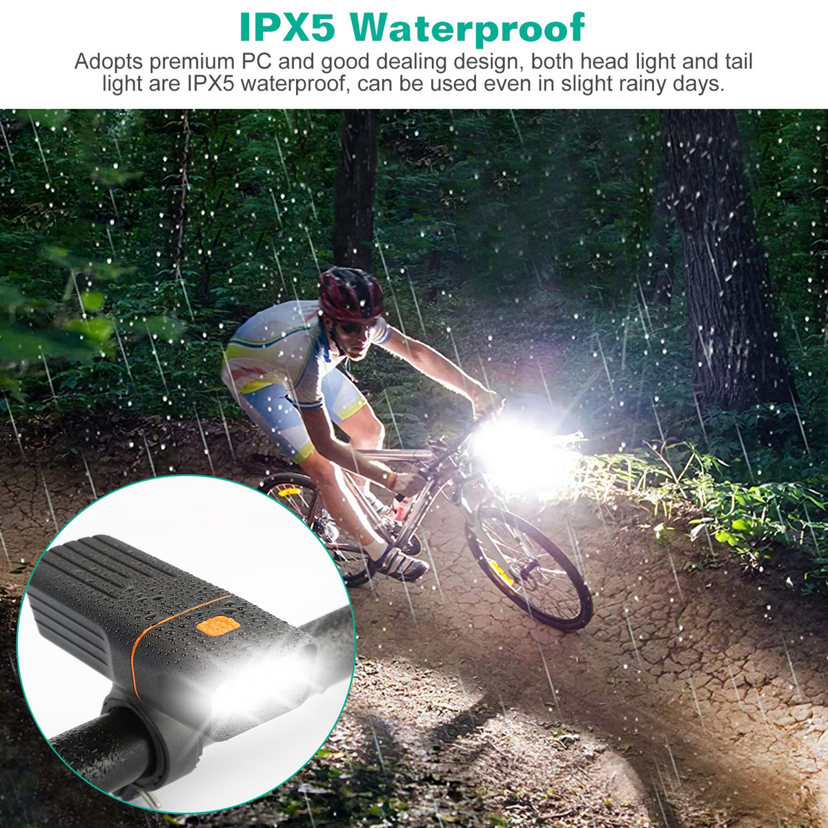 Super Bright Bike Light Set, Head and Tail Lights