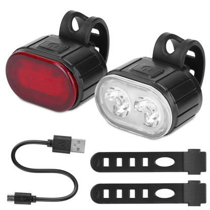Rechargeable Bike Headlight and Taillight Set