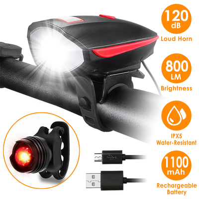 IPX5 Waterproof Bike Light Set