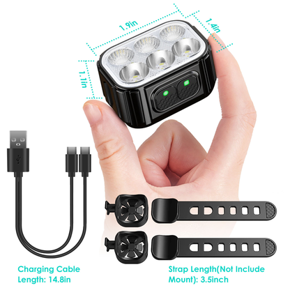 Rechargeable Bike Headlight and Taillight Set, IP65